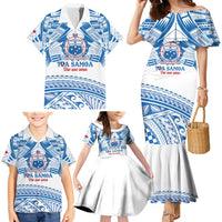 Toa Samoa Rugby Custom Family Matching Mermaid Dress and Hawaiian Shirt Uso aso uma Samoan Pattern White LT14 - Polynesian Pride