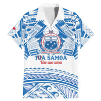 Toa Samoa Rugby Custom Family Matching Mermaid Dress and Hawaiian Shirt Uso aso uma Samoan Pattern White LT14 Dad's Shirt - Short Sleeve White - Polynesian Pride