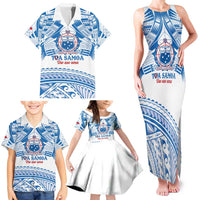 Toa Samoa Rugby Custom Family Matching Tank Maxi Dress and Hawaiian Shirt Uso aso uma Samoan Pattern White LT14 - Polynesian Pride