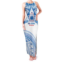 Toa Samoa Rugby Custom Family Matching Tank Maxi Dress and Hawaiian Shirt Uso aso uma Samoan Pattern White LT14 Mom's Dress White - Polynesian Pride