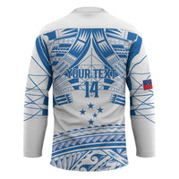 Toa Samoa Rugby Custom Hockey Jersey Uso aso uma Samoan Pattern White - Polynesian Pride