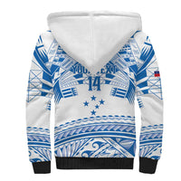 Toa Samoa Rugby Custom Sherpa Hoodie Uso aso uma Samoan Pattern White - Polynesian Pride