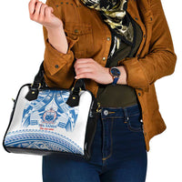 Toa Samoa Rugby Custom Shoulder Handbag Uso aso uma Samoan Pattern White - Polynesian Pride