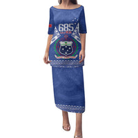 Personalised Samoa 685 Family Matching Puletasi and Hawaiian Shirt Samoan Pride Coat Of Arms LT14 Mom's Dress Blue - Polynesian Pride