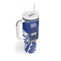 Personalised Samoa 685 Tumbler With Handle Samoan Pride Coat Of Arms - Polynesian Pride