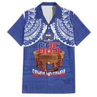Toa Samoa Rugby Family Matching Off Shoulder Maxi Dress and Hawaiian Shirt 685 Pride Tanoa Ula Fala LT14 Dad's Shirt - Short Sleeve Blue - Polynesian Pride