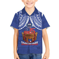 Toa Samoa Rugby Family Matching Short Sleeve Bodycon Dress and Hawaiian Shirt 685 Pride Tanoa Ula Fala LT14 Son's Shirt Blue - Polynesian Pride