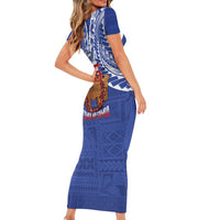 Toa Samoa Rugby Short Sleeve Bodycon Dress 685 Pride Tanoa Ula Fala - Polynesian Pride