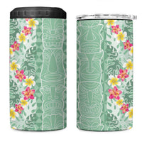 Menthol Green Aloha Hawaii Tiki 4 in 1 Can Cooler Tumbler Tropical Plumeria - Seamless Style LT14 One Size: 16 oz Green - Polynesian Pride