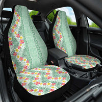Menthol Green Aloha Hawaii Tiki Car Seat Cover Tropical Plumeria - Seamless Style LT14 One Size Green - Polynesian Pride