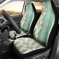 Menthol Green Aloha Hawaii Tiki Car Seat Cover Tropical Plumeria - Seamless Style LT14 - Polynesian Pride