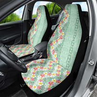 Menthol Green Aloha Hawaii Tiki Car Seat Cover Tropical Plumeria - Seamless Style LT14 - Polynesian Pride