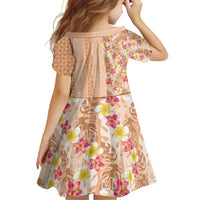Orange Chiffon Aloha Hawaii Tiki Family Matching Mermaid Dress and Hawaiian Shirt Tropical Plumeria - Seamless Style