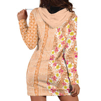 Orange Chiffon Aloha Hawaii Tiki Hoodie Dress Tropical Plumeria - Seamless Style LT14 - Polynesian Pride