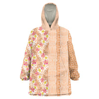 Orange Chiffon Aloha Hawaii Tiki Wearable Blanket Hoodie Tropical Plumeria - Seamless Style LT14 One Size Orange - Polynesian Pride