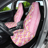 Pastel Magenta Aloha Hawaii Tiki Car Seat Cover Tropical Plumeria - Seamless Style LT14 - Polynesian Pride