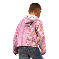 Pastel Magenta Aloha Hawaii Tiki Kid Hoodie Tropical Plumeria - Seamless Style LT14 - Polynesian Pride