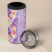 Lush Lilac Aloha Hawaii Tiki 4 in 1 Can Cooler Tumbler Tropical Plumeria - Seamless Style LT14 - Polynesian Pride