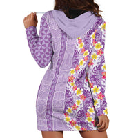 Lush Lilac Aloha Hawaii Tiki Hoodie Dress Tropical Plumeria - Seamless Style LT14 - Polynesian Pride