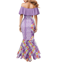 Lush Lilac Aloha Hawaii Tiki Mermaid Dress Tropical Plumeria - Seamless Style LT14 - Polynesian Pride