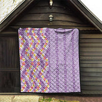 Lush Lilac Aloha Hawaii Tiki Quilt Tropical Plumeria - Seamless Style
