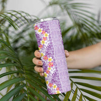 Lush Lilac Aloha Hawaii Tiki Skinny Tumbler Tropical Plumeria - Seamless Style LT14 - Polynesian Pride