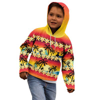 Tropical Islands Sunset Hawaii Kid Hoodie Go Surfing With Hula Girl - Summer Vibes LT14 - Polynesian Pride