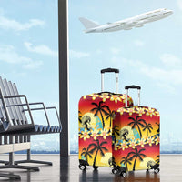 Tropical Islands Sunset Hawaii Luggage Cover Go Surfing With Hula Girl - Summer Vibes LT14 - Polynesian Pride