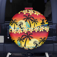 Tropical Islands Sunset Hawaii Spare Tire Cover Go Surfing With Hula Girl - Summer Vibes LT14 - Polynesian Pride