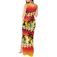 Tropical Islands Sunset Hawaii Tank Maxi Dress Go Surfing With Hula Girl - Summer Vibes LT14 - Polynesian Pride