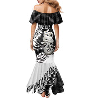 Aotearoa Manaia NZ Maori Silver Fern Family Matching Mermaid Dress and Hawaiian Shirt LT14 - Polynesian Pride