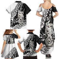 Aotearoa Manaia NZ Maori Silver Fern Family Matching Summer Maxi Dress and Hawaiian Shirt LT14 - Polynesian Pride