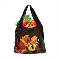 Gude Hi Hai Papua New Guinea Grocery Bag Motuan PNG Raggiana Bird of Paradise Tropical Vibes LT14 1-pack One Size Black - Polynesian Pride