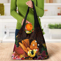 Gude Hi Hai Papua New Guinea Grocery Bag Motuan PNG Raggiana Bird of Paradise Tropical Vibes LT14 - Polynesian Pride