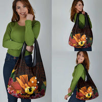 Gude Hi Hai Papua New Guinea Grocery Bag Motuan PNG Raggiana Bird of Paradise Tropical Vibes LT14 - Polynesian Pride