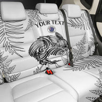 Custom New Zealand Kiwi Football Back Car Seat Cover Aotearoa Silver Fern LT14 - Polynesian Pride