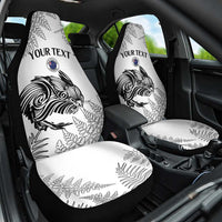 Custom New Zealand Kiwi Football Car Seat Cover Aotearoa Silver Fern LT14 One Size White - Polynesian Pride
