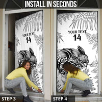 Custom New Zealand Kiwi Football Door Cover Aotearoa Silver Fern LT14 - Polynesian Pride