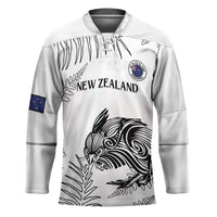 Custom New Zealand Kiwi Football Hockey Jersey Aotearoa Silver Fern LT14 Unisex White - Polynesian Pride