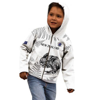 Custom New Zealand Kiwi Football Kid Hoodie Aotearoa Silver Fern LT14 - Polynesian Pride