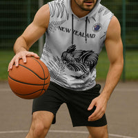 Custom New Zealand Kiwi Football Sleeveless Hoodie Aotearoa Silver Fern LT14 - Polynesian Pride