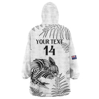 Custom New Zealand Kiwi Football Wearable Blanket Hoodie Aotearoa Silver Fern LT14 - Polynesian Pride