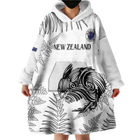 Custom New Zealand Kiwi Football Wearable Blanket Hoodie Aotearoa Silver Fern LT14 - Polynesian Pride