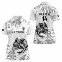Custom New Zealand Kiwi Football Women Polo Shirt Aotearoa Silver Fern LT14 - Polynesian Pride
