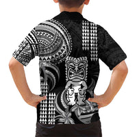 Hawaii Ku God Family Matching Short Sleeve Bodycon Dress and Hawaiian Shirt Kakau Mix Polynesian Tattoo LT14 - Polynesian Pride