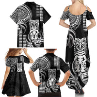 Hawaii Ku God Family Matching Summer Maxi Dress and Hawaiian Shirt Kakau Mix Polynesian Tattoo LT14 - Polynesian Pride