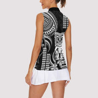Hawaii Ku God Women Sleeveless Polo Shirt Kakau Mix Polynesian Tattoo LT14 - Polynesian Pride