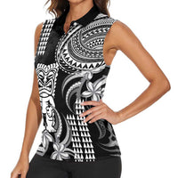 Hawaii Ku God Women Sleeveless Polo Shirt Kakau Mix Polynesian Tattoo LT14 - Polynesian Pride