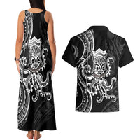 Black Hawaii Kanaloa God Couples Matching Tank Maxi Dress and Hawaiian Shirt Hawaiian Octopus LT14 - Polynesian Pride
