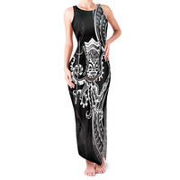 Black Hawaii Kanaloa God Family Matching Tank Maxi Dress and Hawaiian Shirt Hawaiian Octopus LT14 Mom's Dress Black - Polynesian Pride
